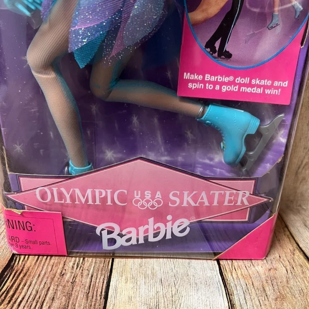 Mattel Olympic Figure Skater Barbie USA 1997 Skate and Spin 90s Doll New